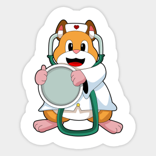 Hamster as Doctor with Stethoscope Sticker